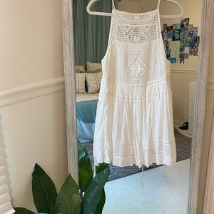 Free people white dress with thread detail